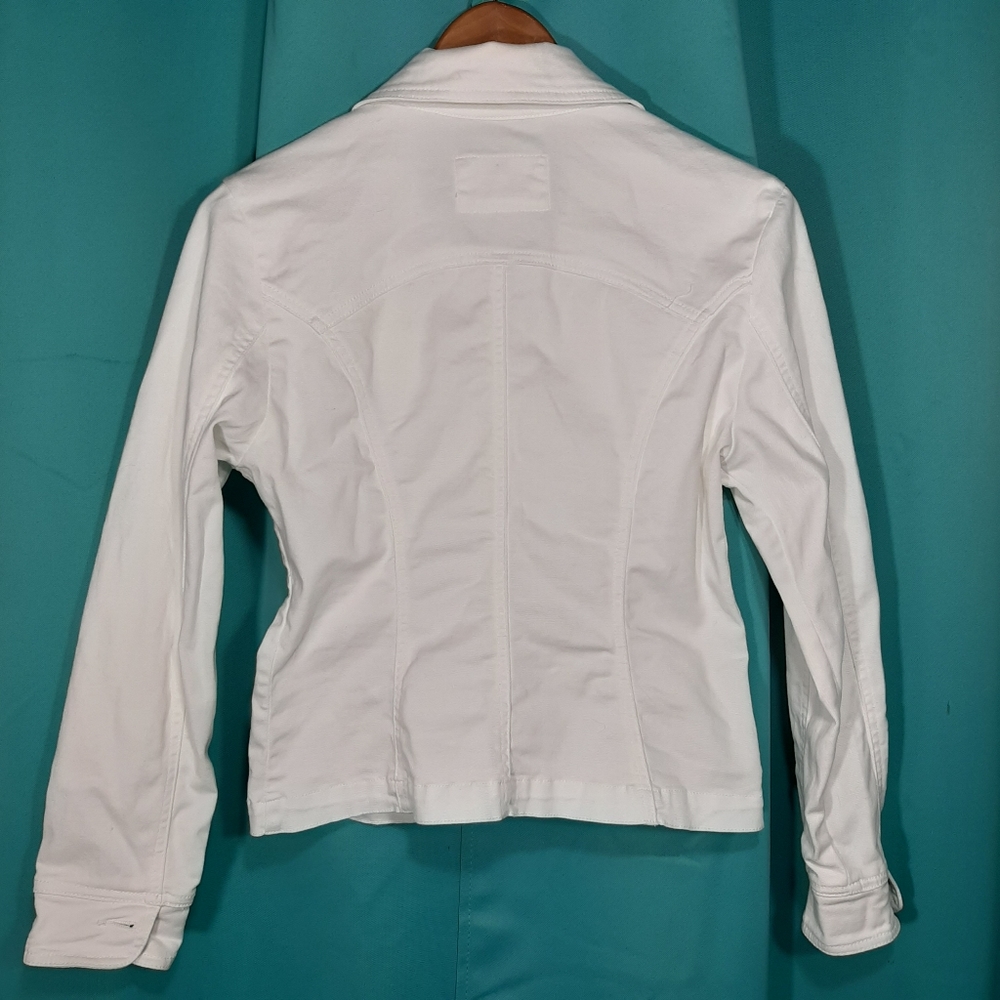 White Denim Button down Jacket - Picture 7 of 7